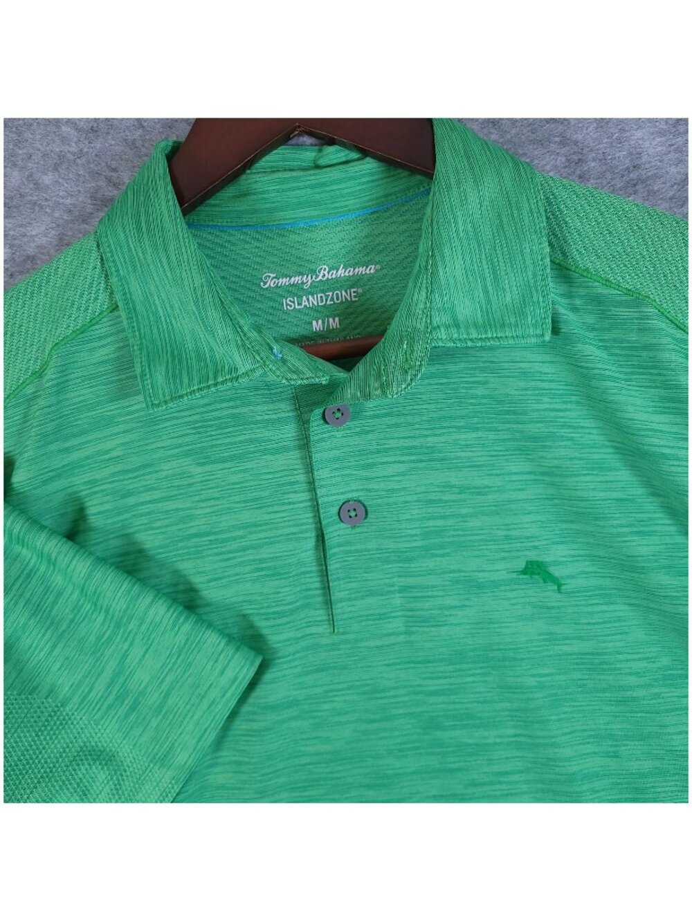 Tommy Bahama Palm Coast Island Zone Polo Mens Medium Green T222195 Golf Wicking